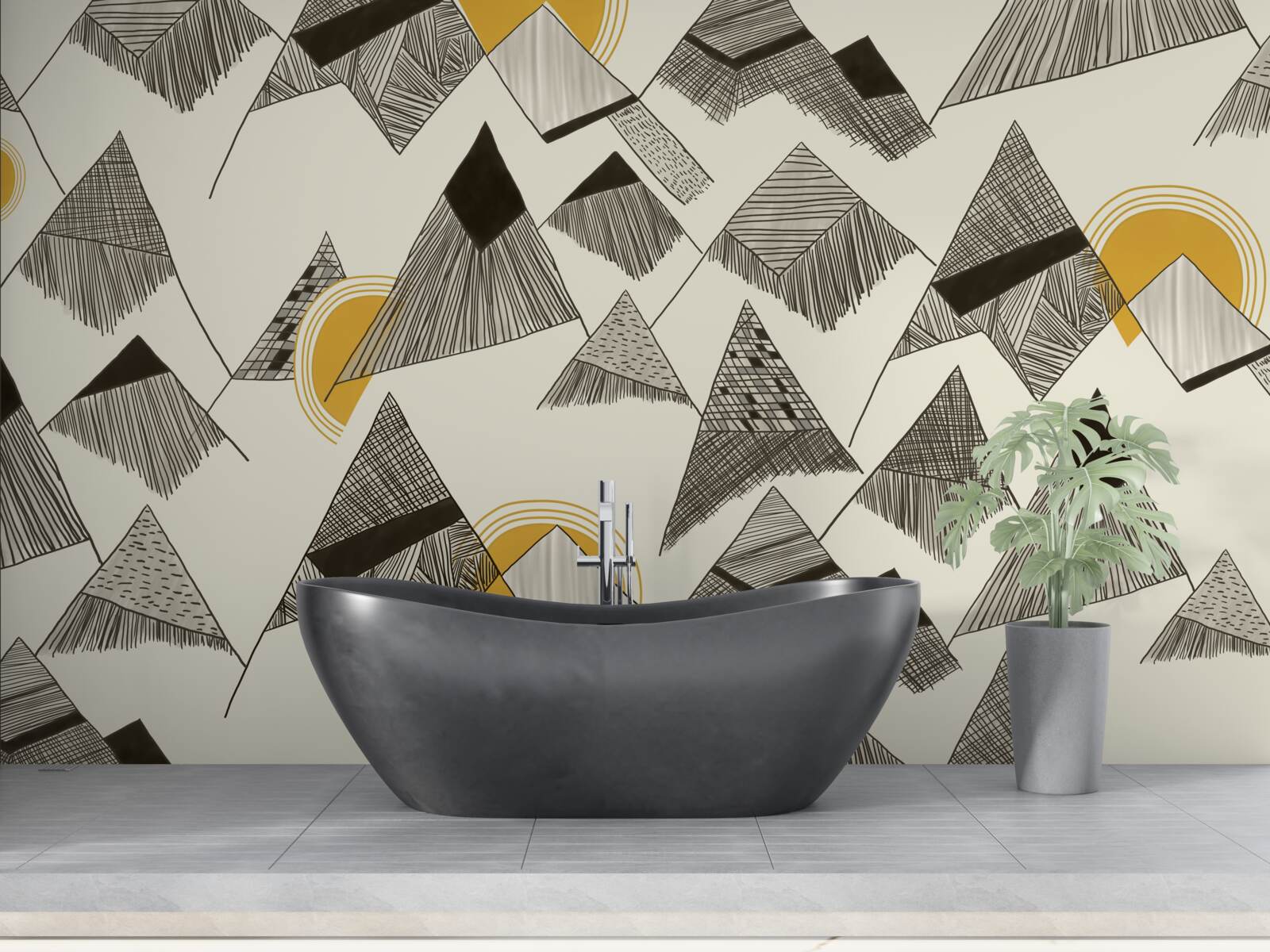 Fototapet vârfuri ascuțite și vârfuri de munte