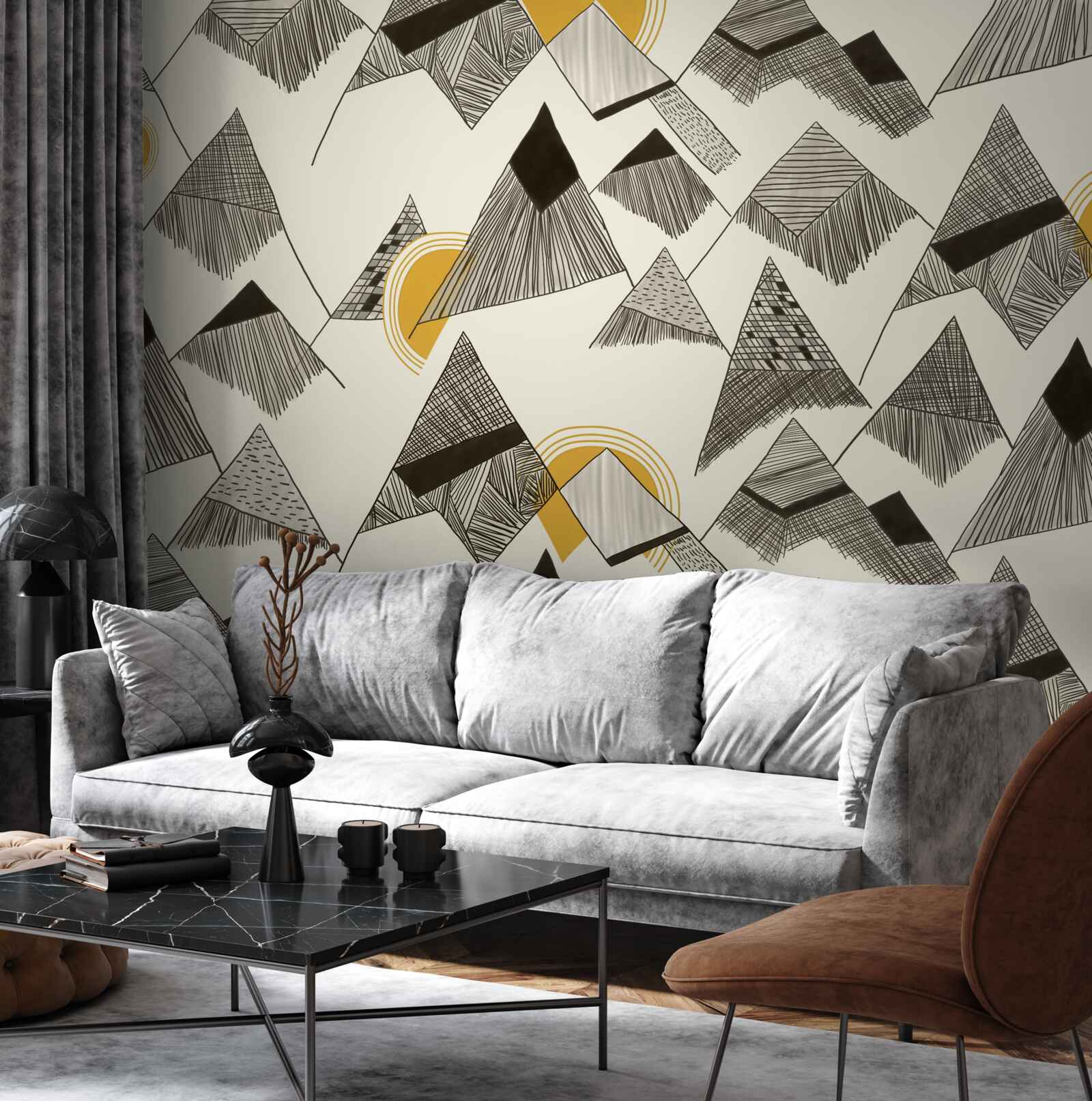 Fototapet vârfuri ascuțite și vârfuri de munte