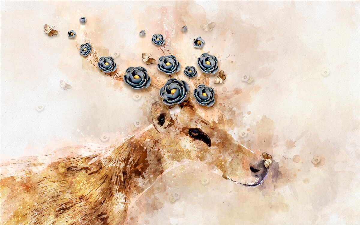 Fototapet elena este înconjurată de flori pe un fundal roz