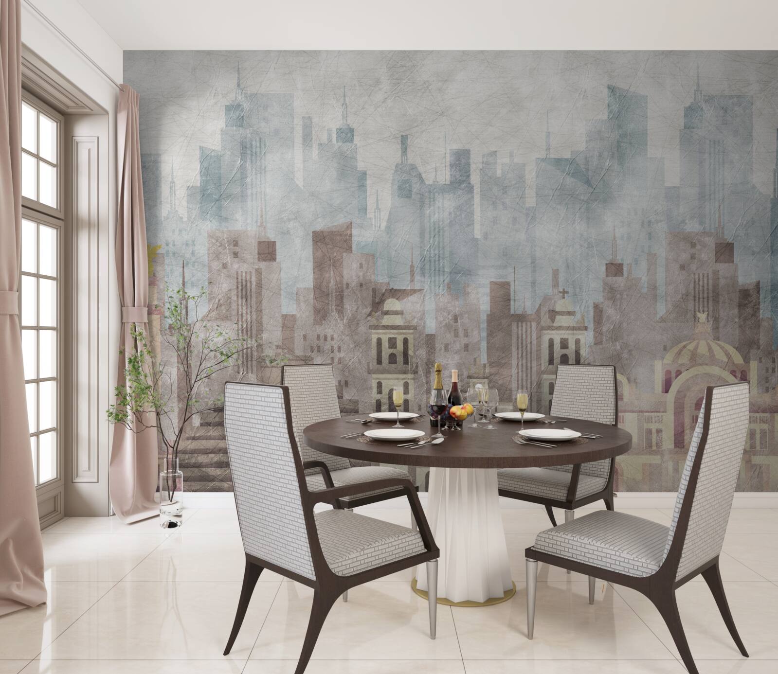 Fototapet orașul antic în fața metropolei