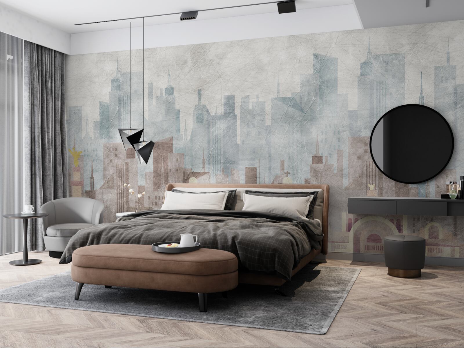 Fototapet orașul antic în fața metropolei