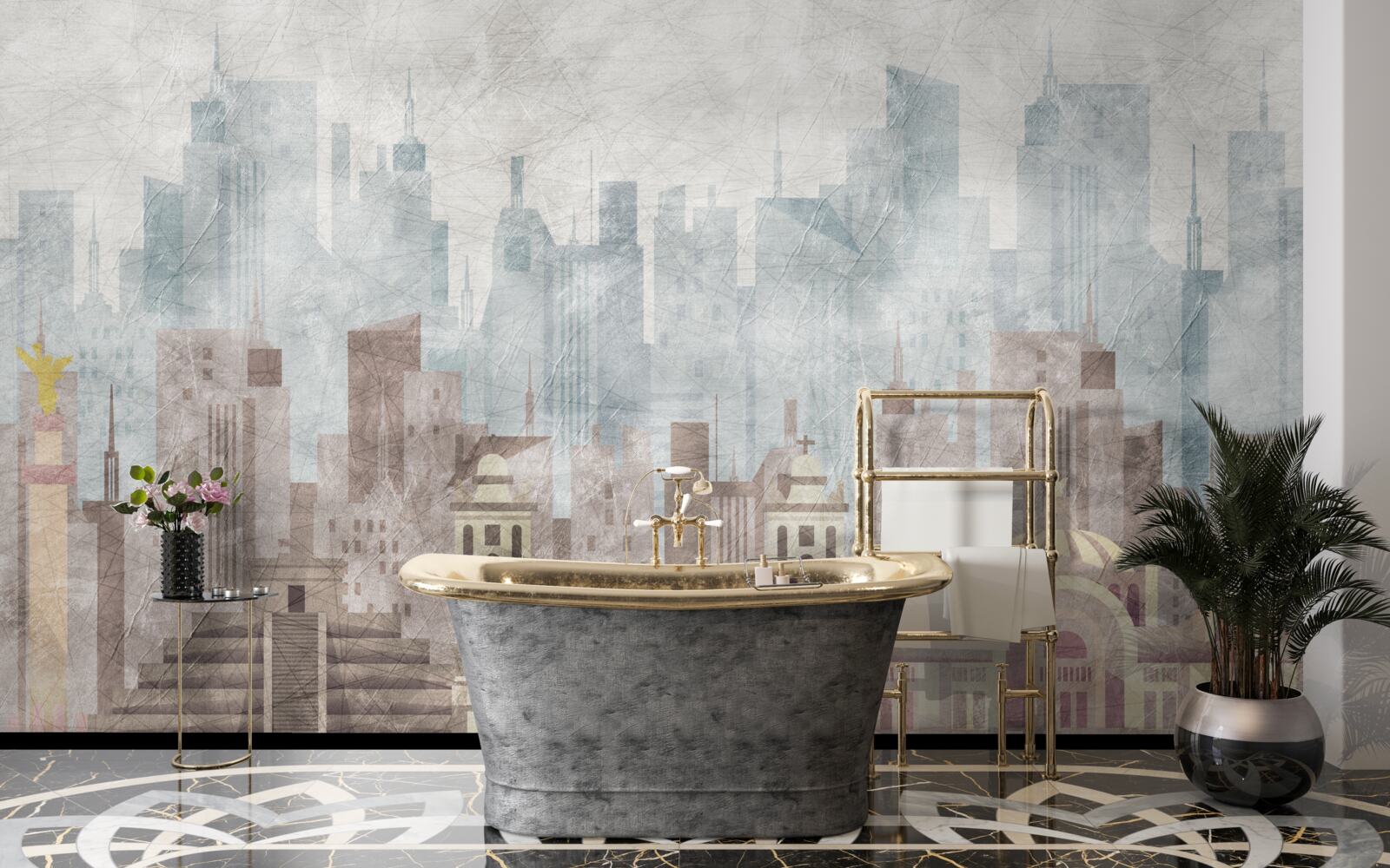 Fototapet orașul antic în fața metropolei