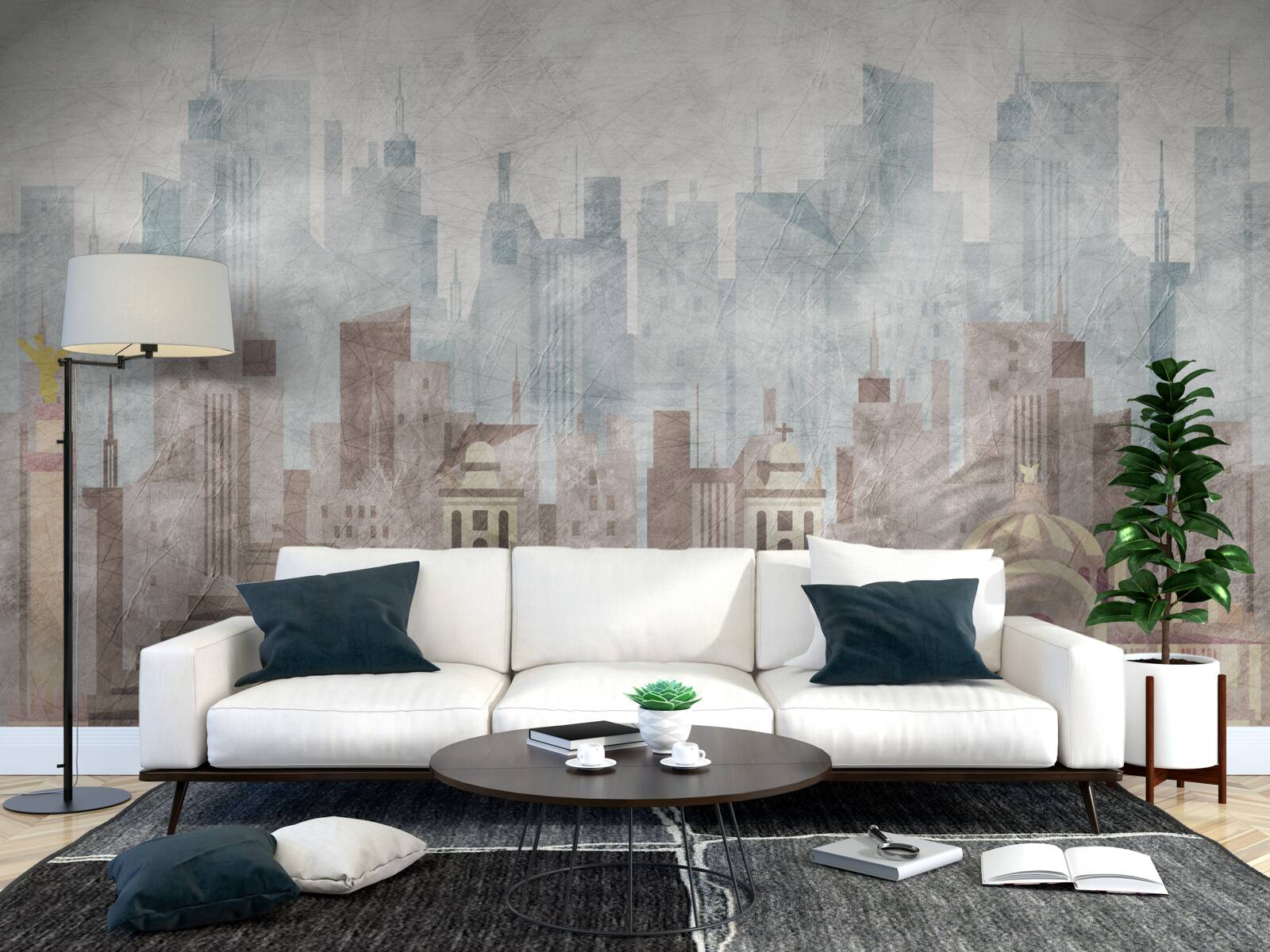 Fototapet orașul antic în fața metropolei