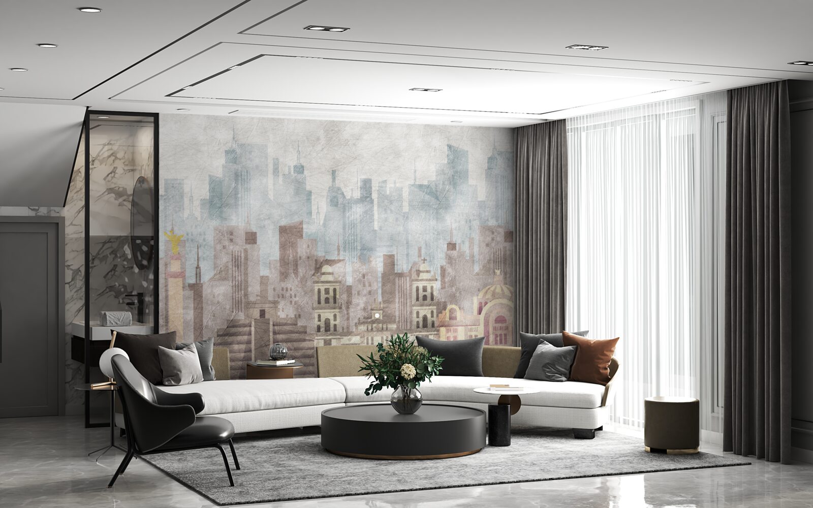 Fototapet orașul antic în fața metropolei