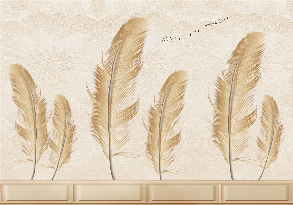 Fototapet fundal artistic decorat cu pene