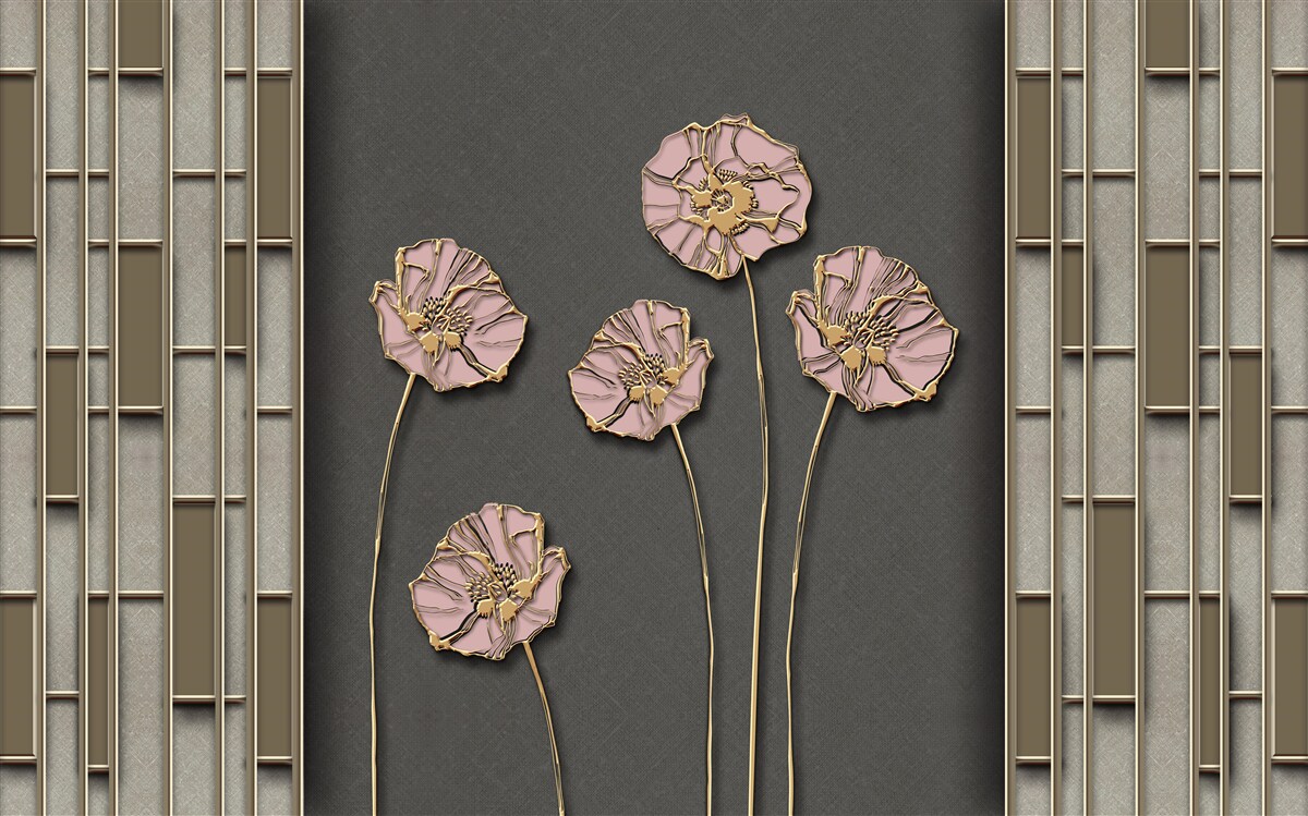 Fototapet maci eleganți pe un fundal argintiu