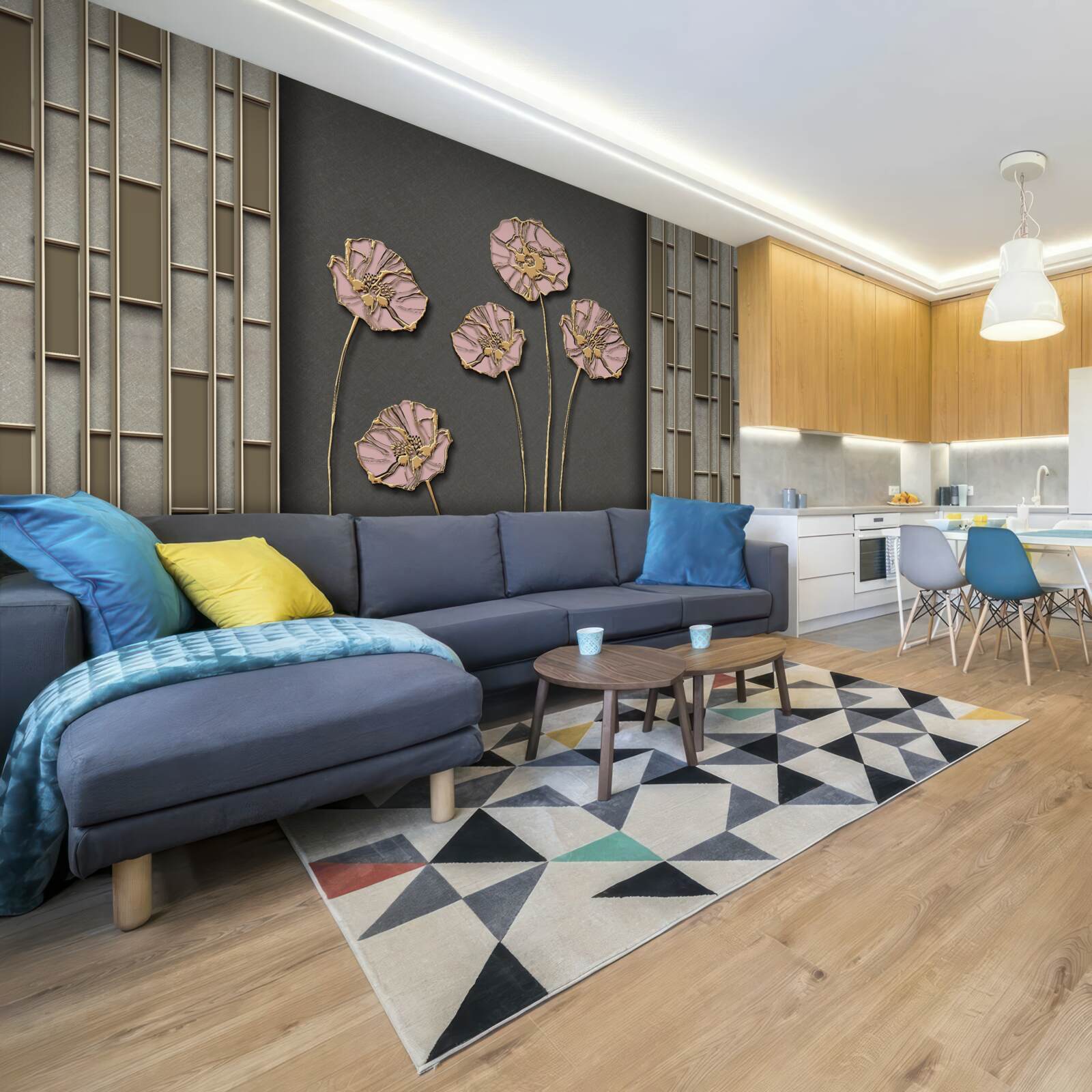 Fototapet maci eleganți pe un fundal argintiu