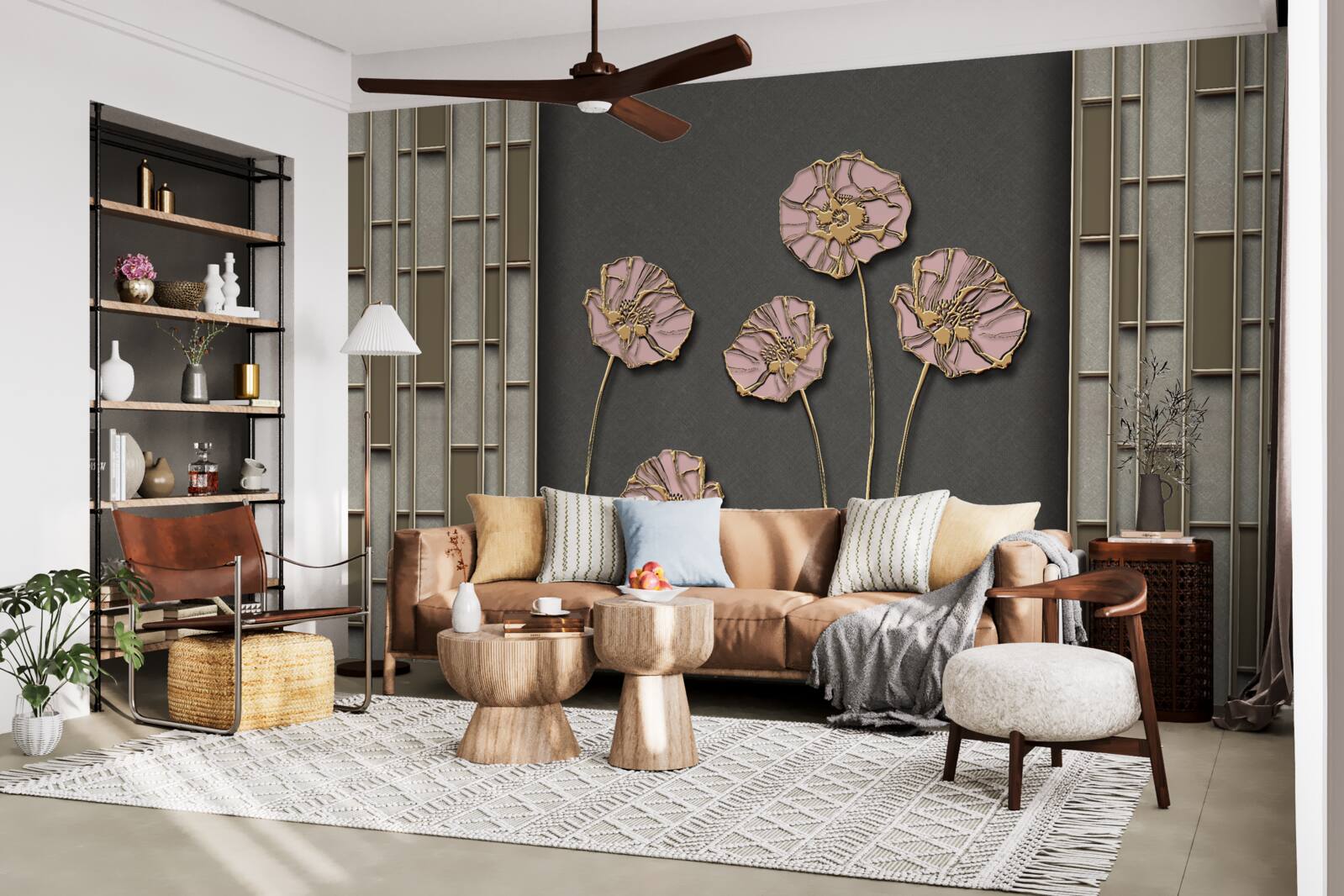 Fototapet maci eleganți pe un fundal argintiu