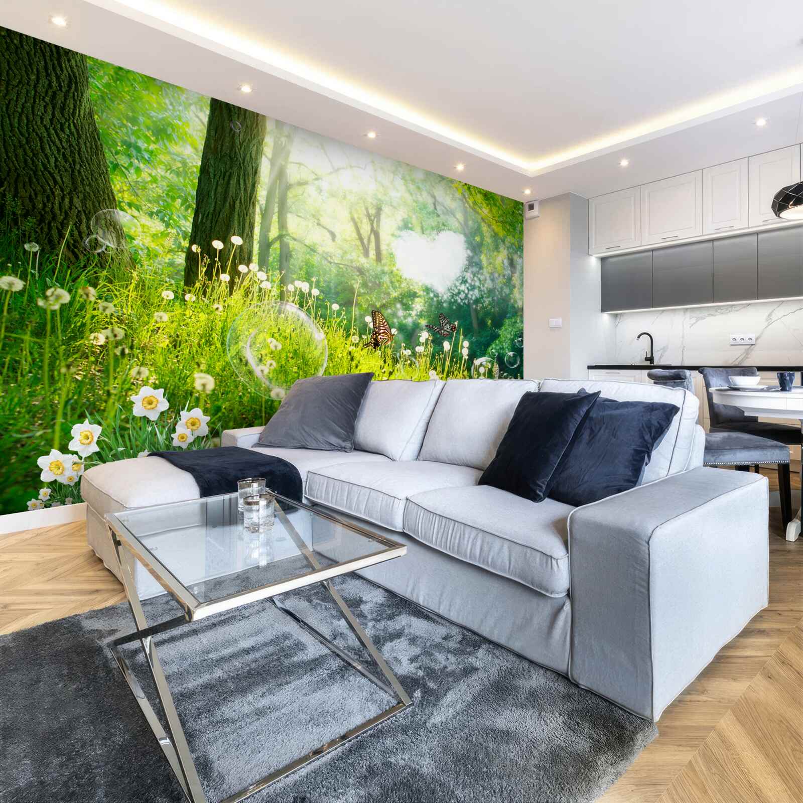 Fototapet Molii pe o pajiște verde