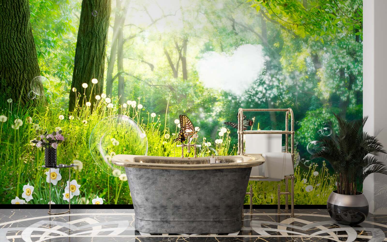 Fototapet Molii pe o pajiște verde