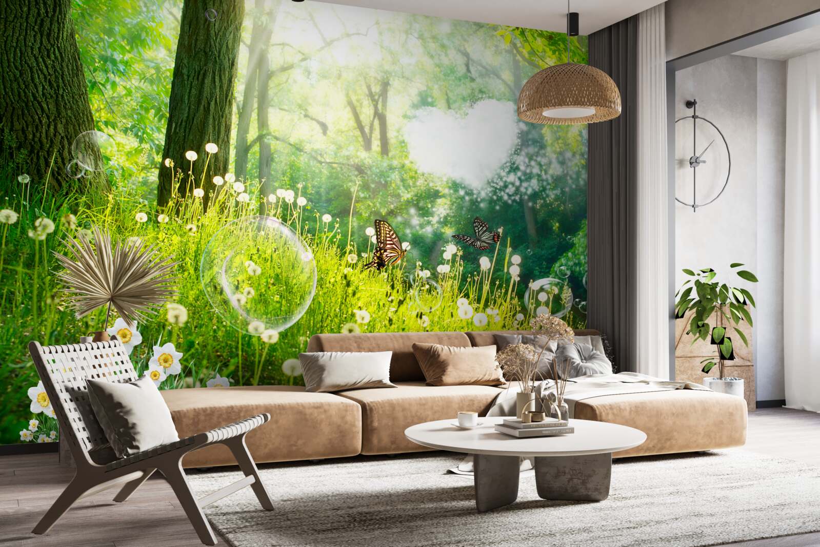 Fototapet Molii pe o pajiște verde