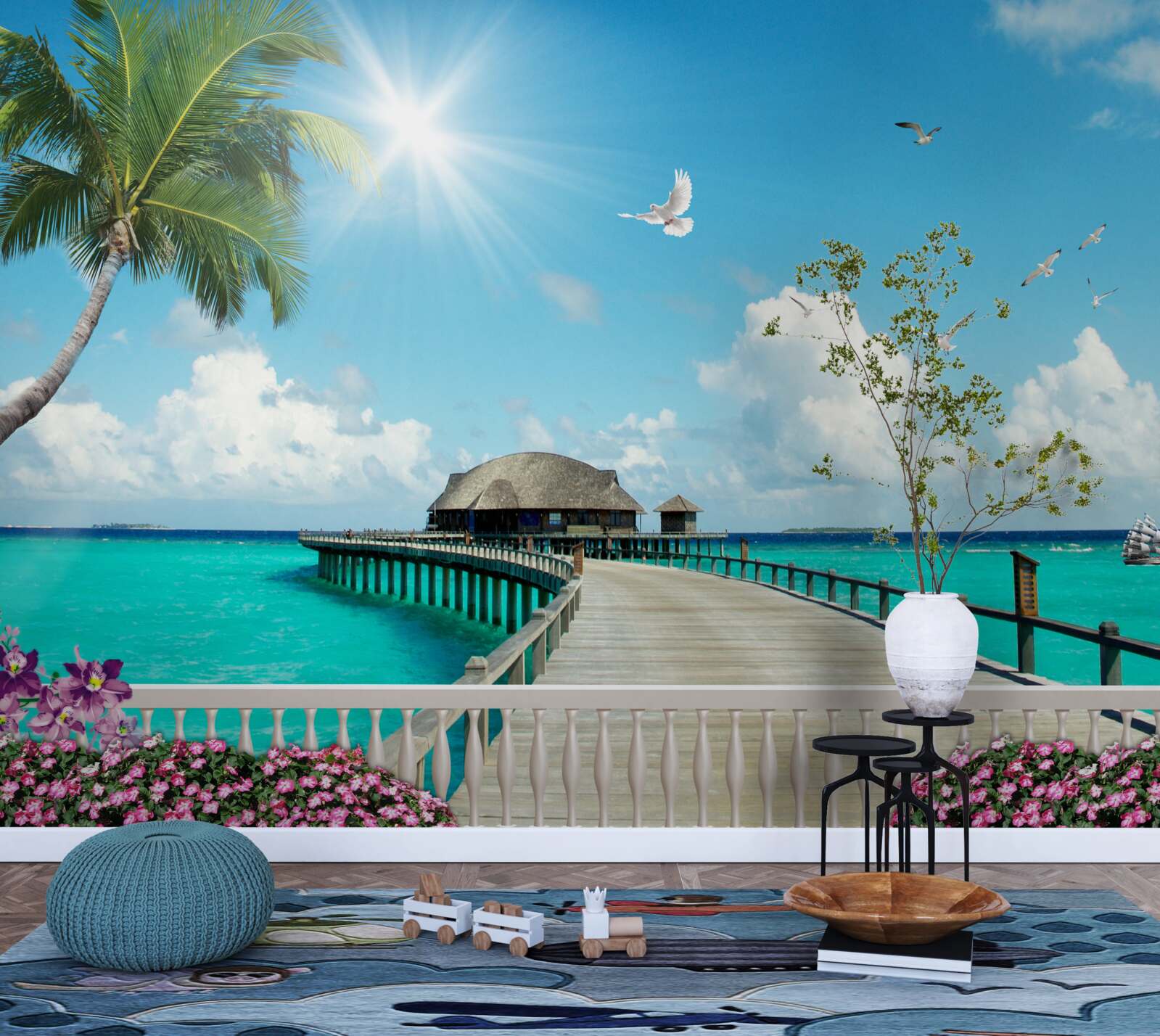 Fototapet chei care duce la golf