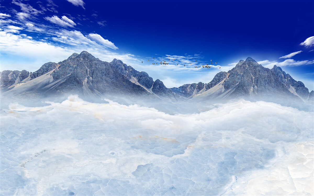 Fototapet voal fermecător de ceață de munte