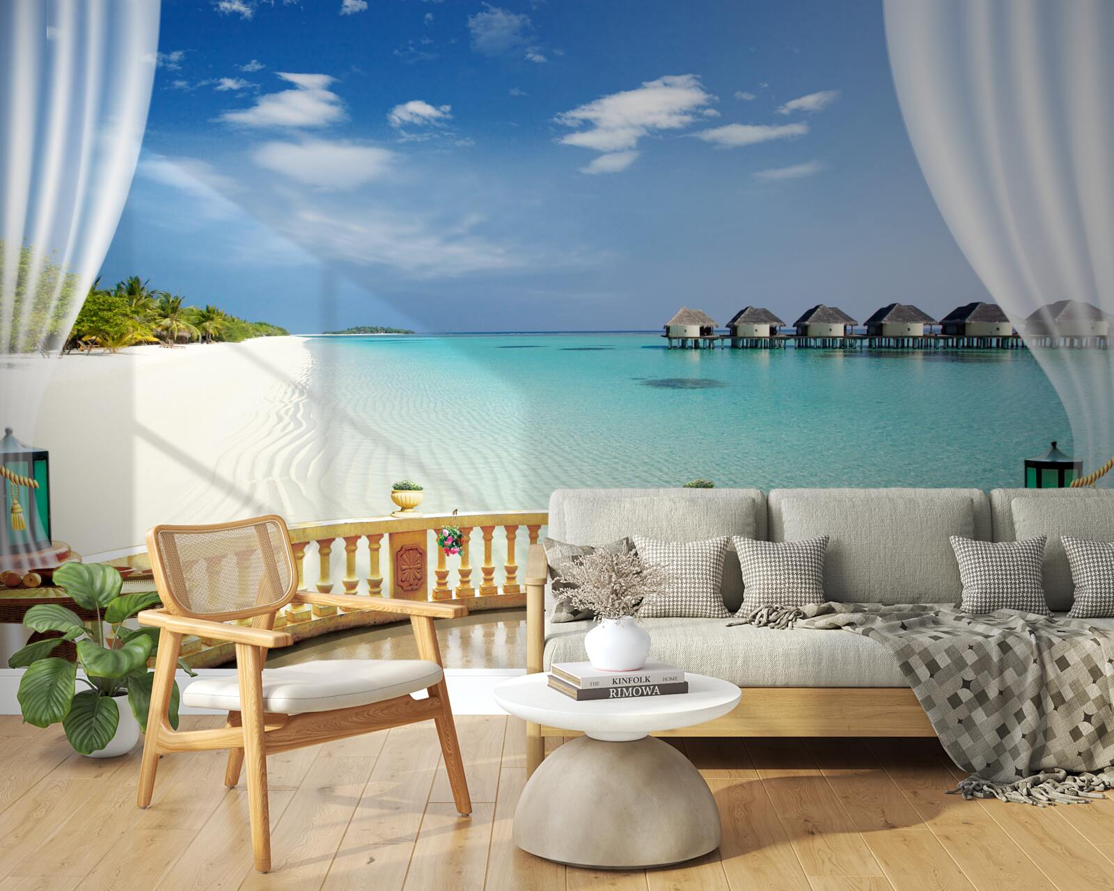 Fototapet vedere la ocean din verandă