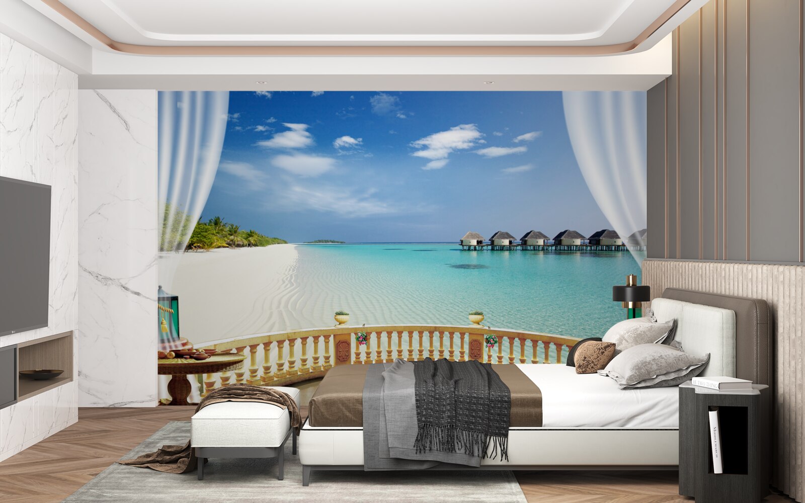 Fototapet vedere la ocean din verandă