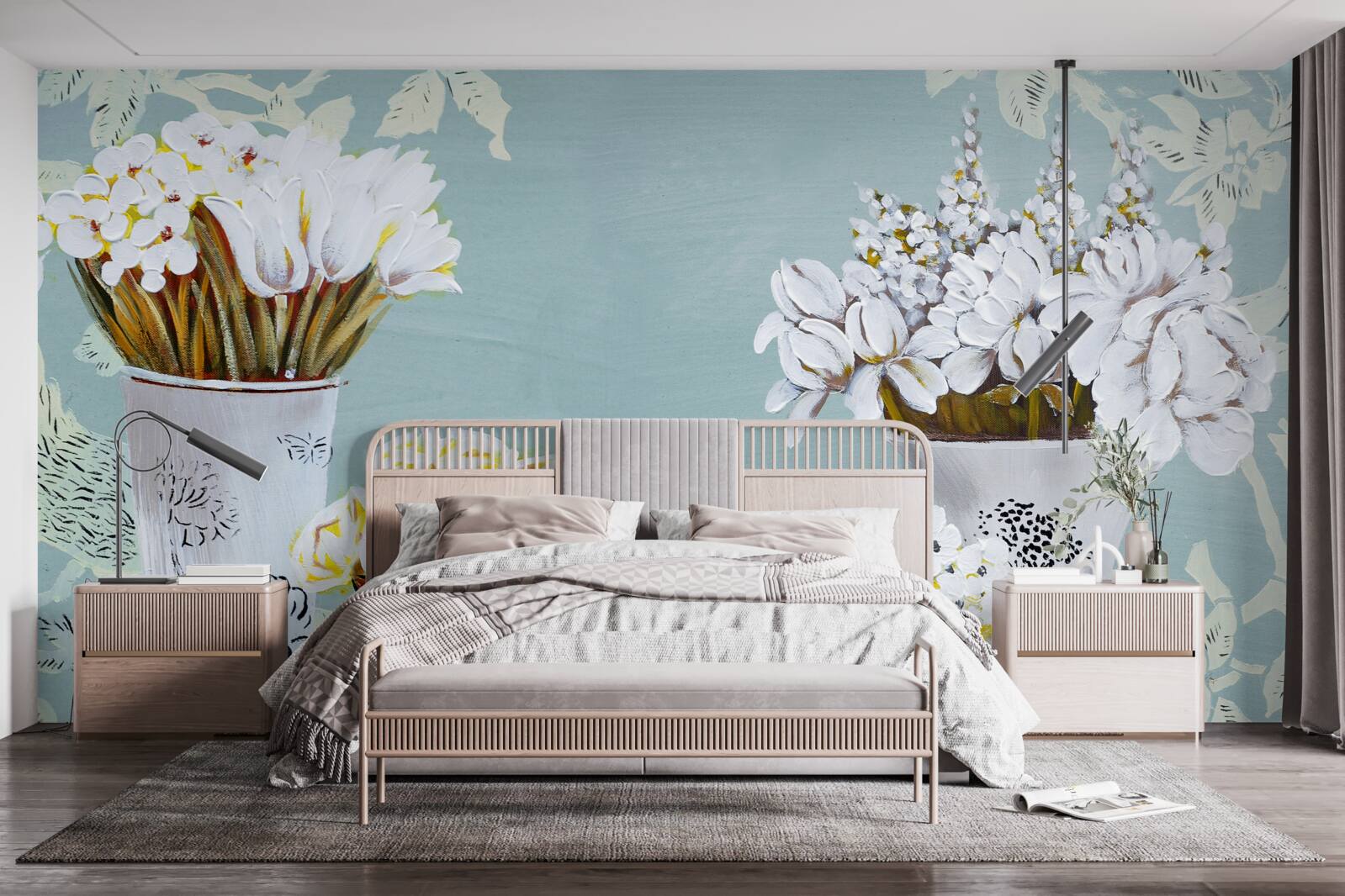 Fototapet vaze cu buchete de flori