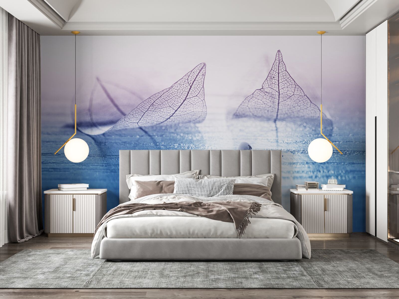 Fototapet Lebăda albă ca zăpada împodobește apa calmă