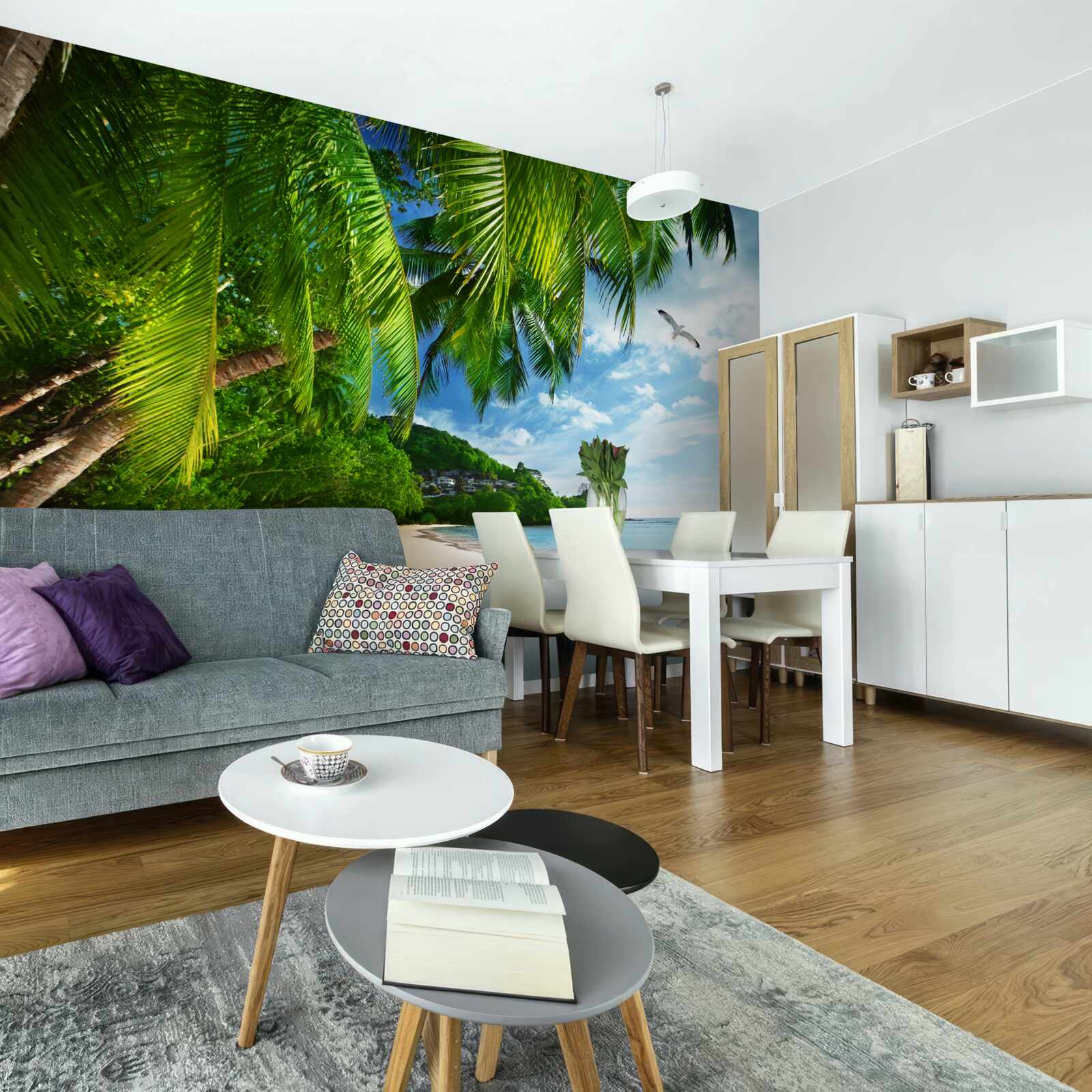 Fototapet insulă nelocuită cu o plajă de nisip