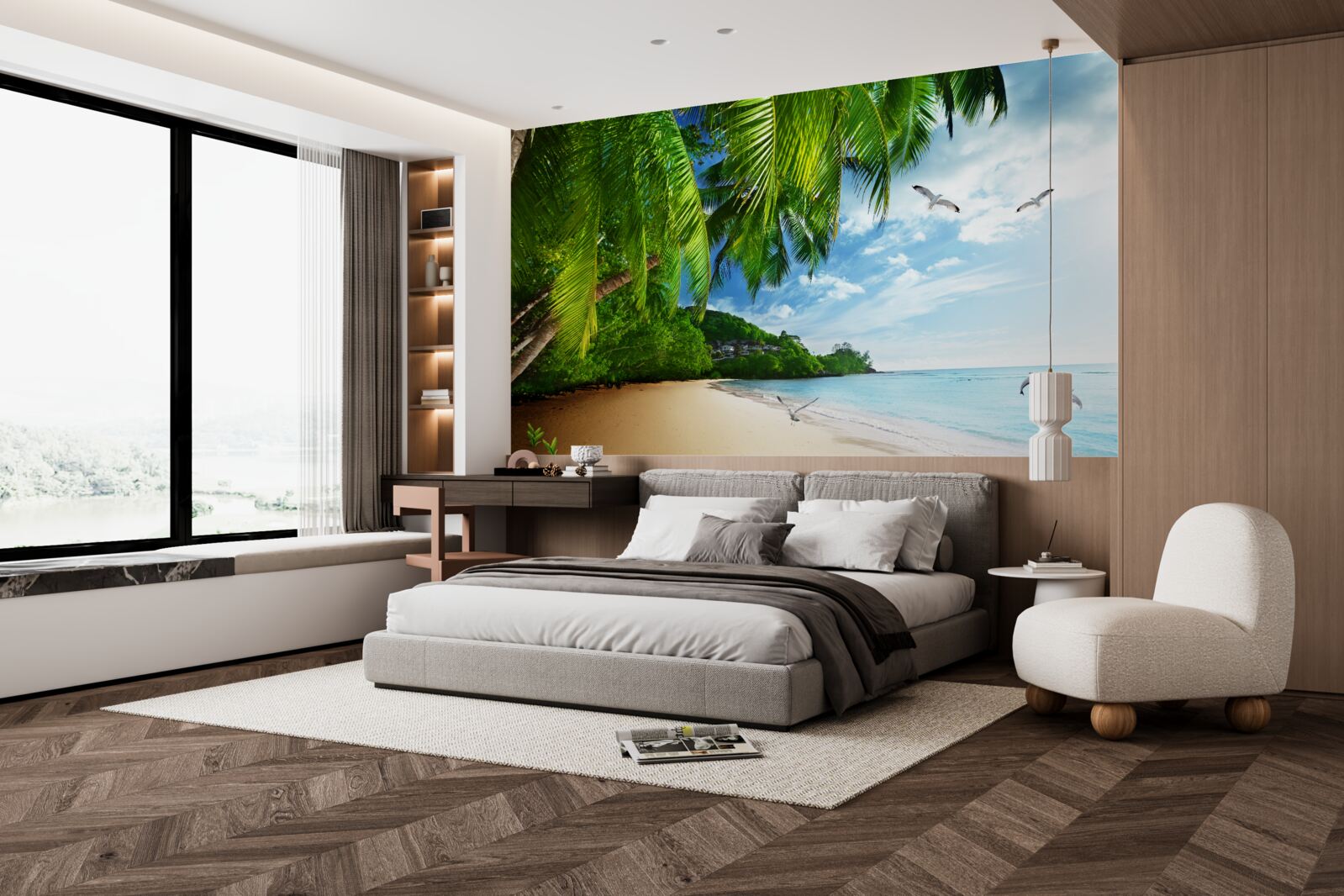 Fototapet insulă nelocuită cu o plajă de nisip