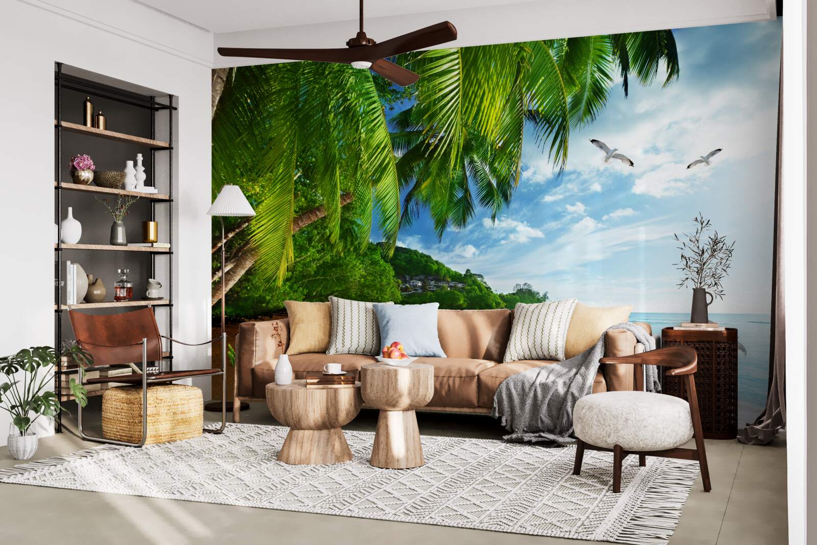 Fototapet insulă nelocuită cu o plajă de nisip