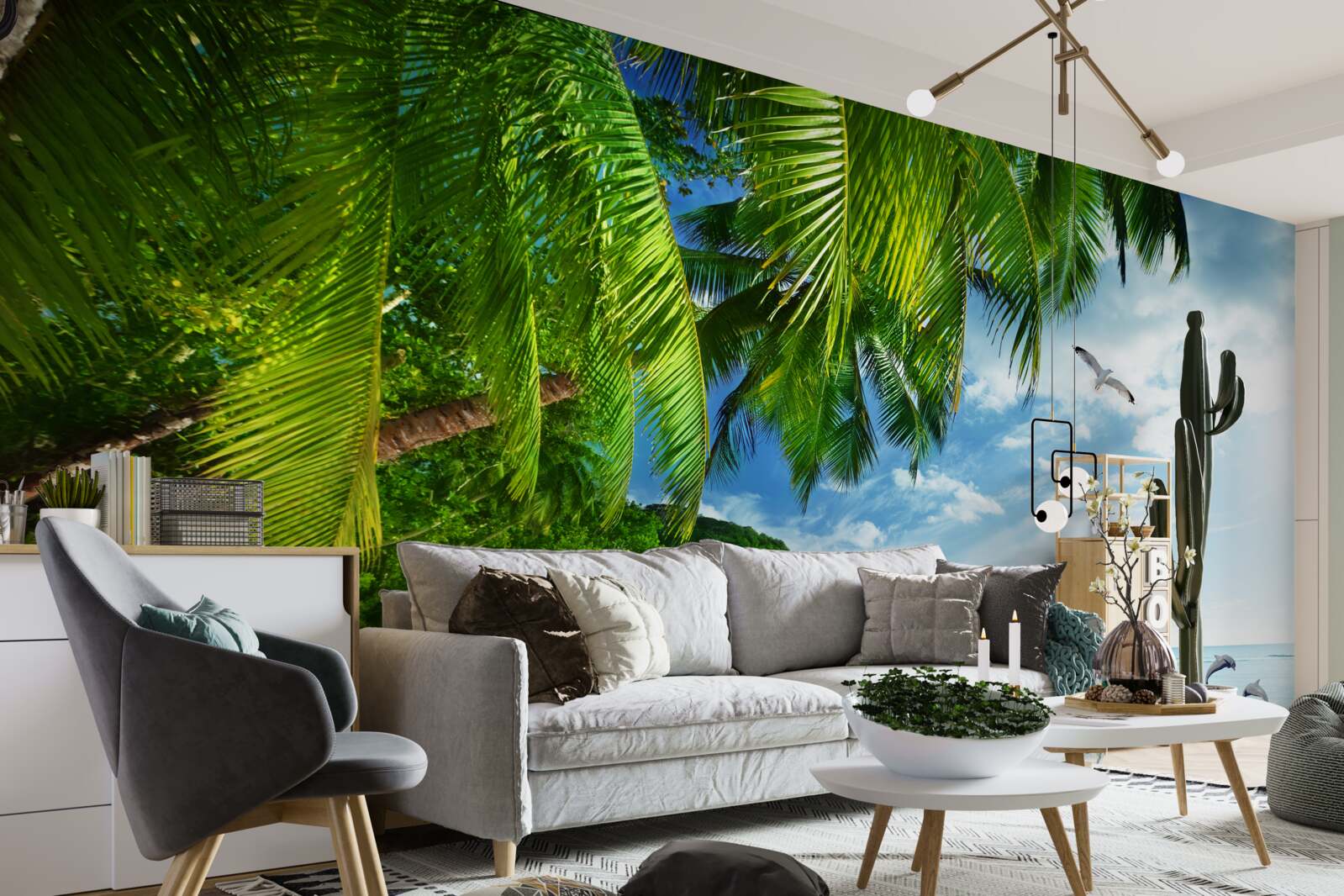 Fototapet insulă nelocuită cu o plajă de nisip