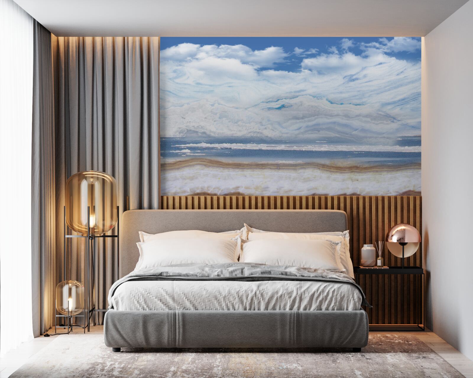 Fototapet plajă nisipoasă și mare calmă