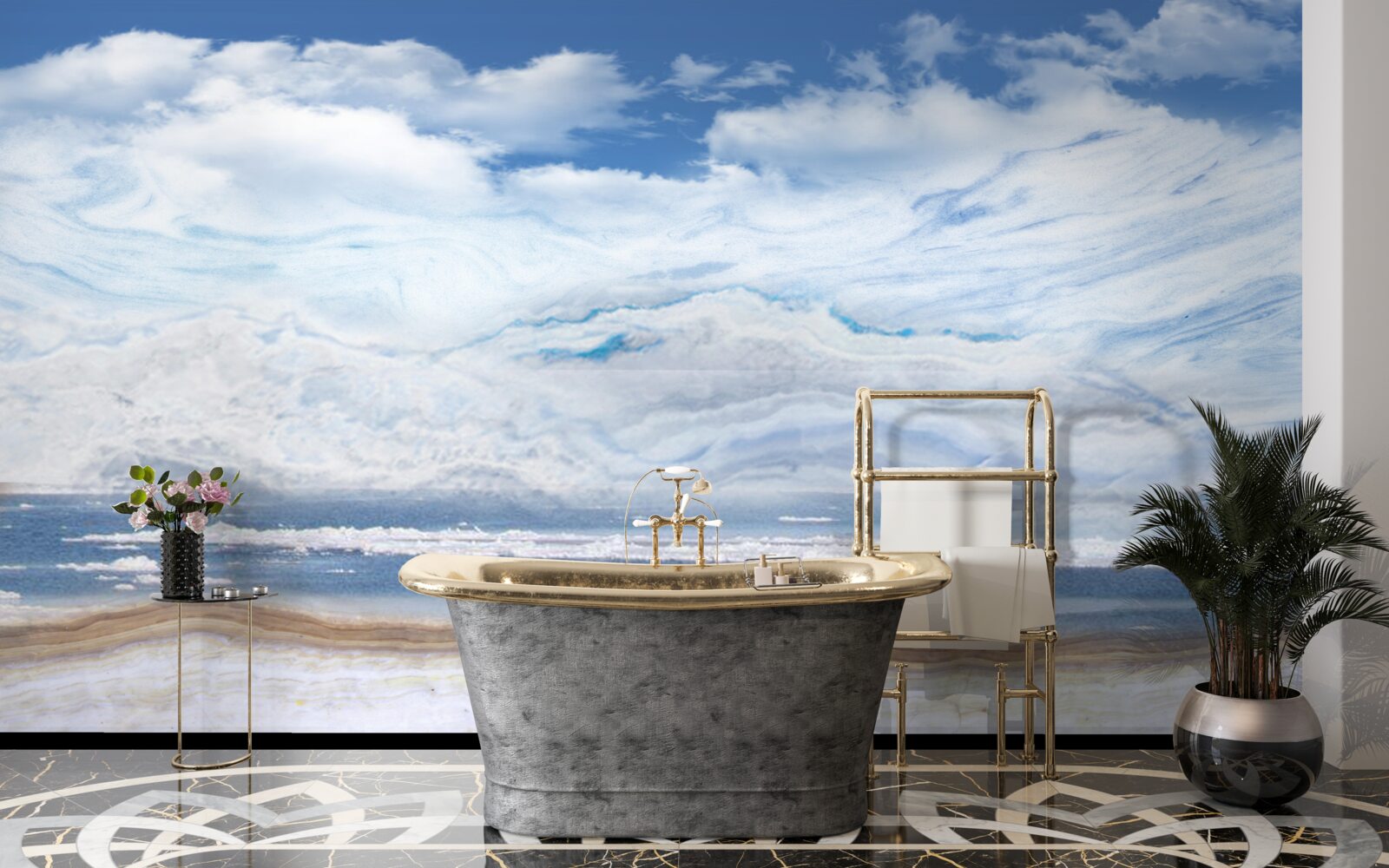 Fototapet plajă nisipoasă și mare calmă