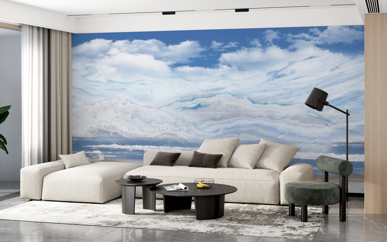 Fototapet plajă nisipoasă și mare calmă