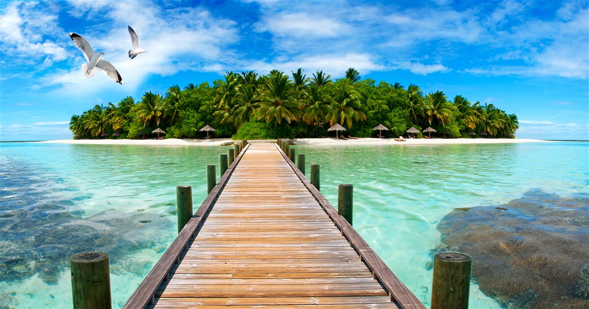 Fototapet drumul spre insula tropicală