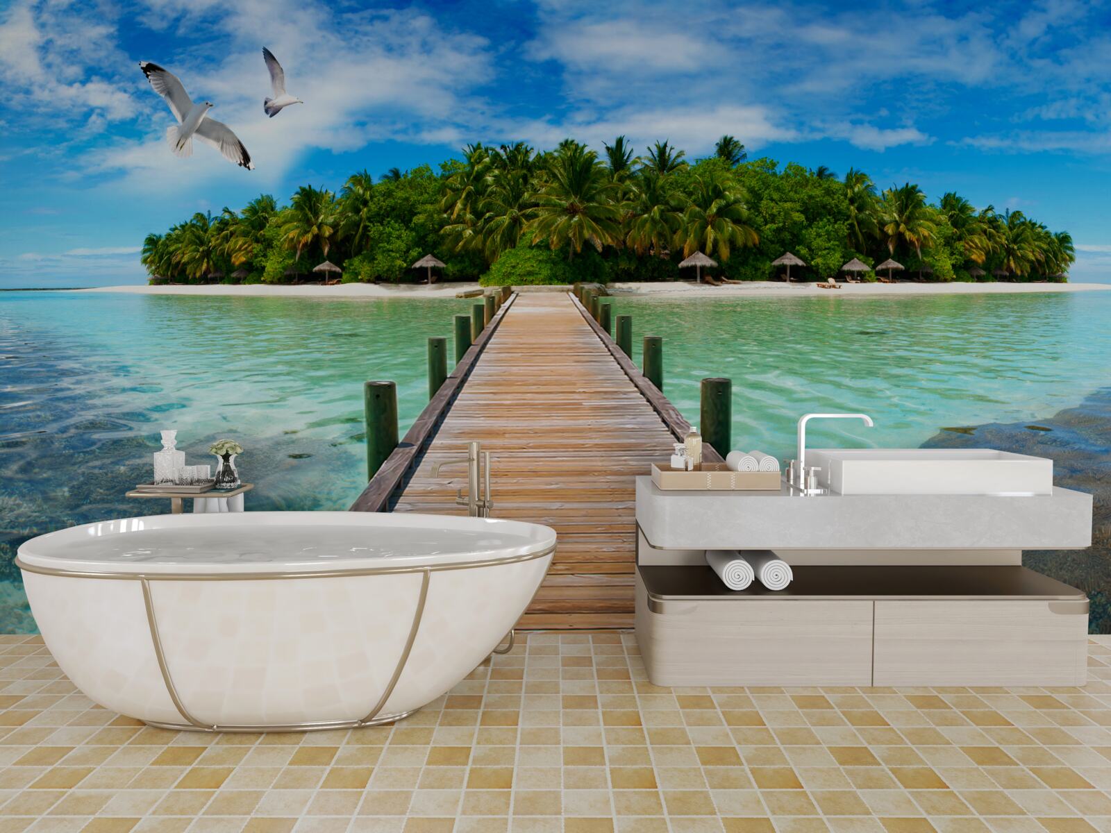 Fototapet drumul spre insula tropicală