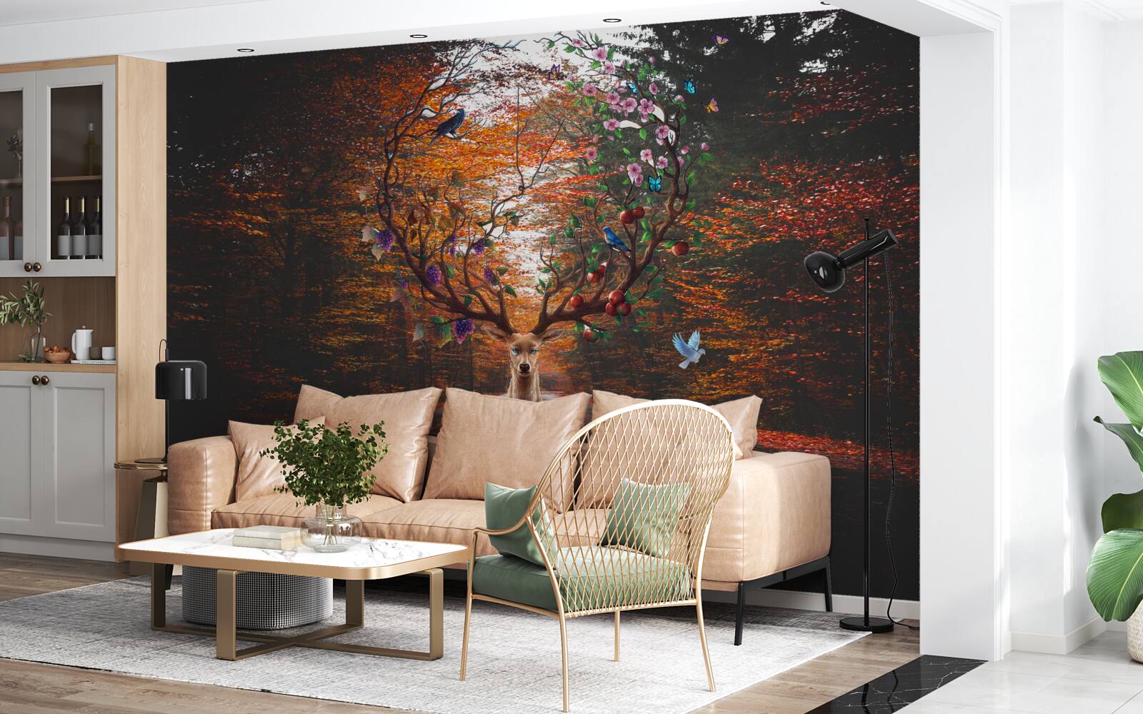 Fototapet perioada de toamnă și coarnele perfecte ale căprioarelor adulte