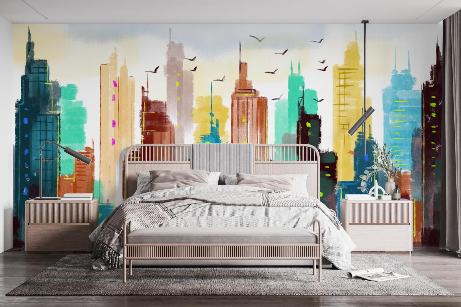 Fototapet reprezentare abstractă a orașului modern