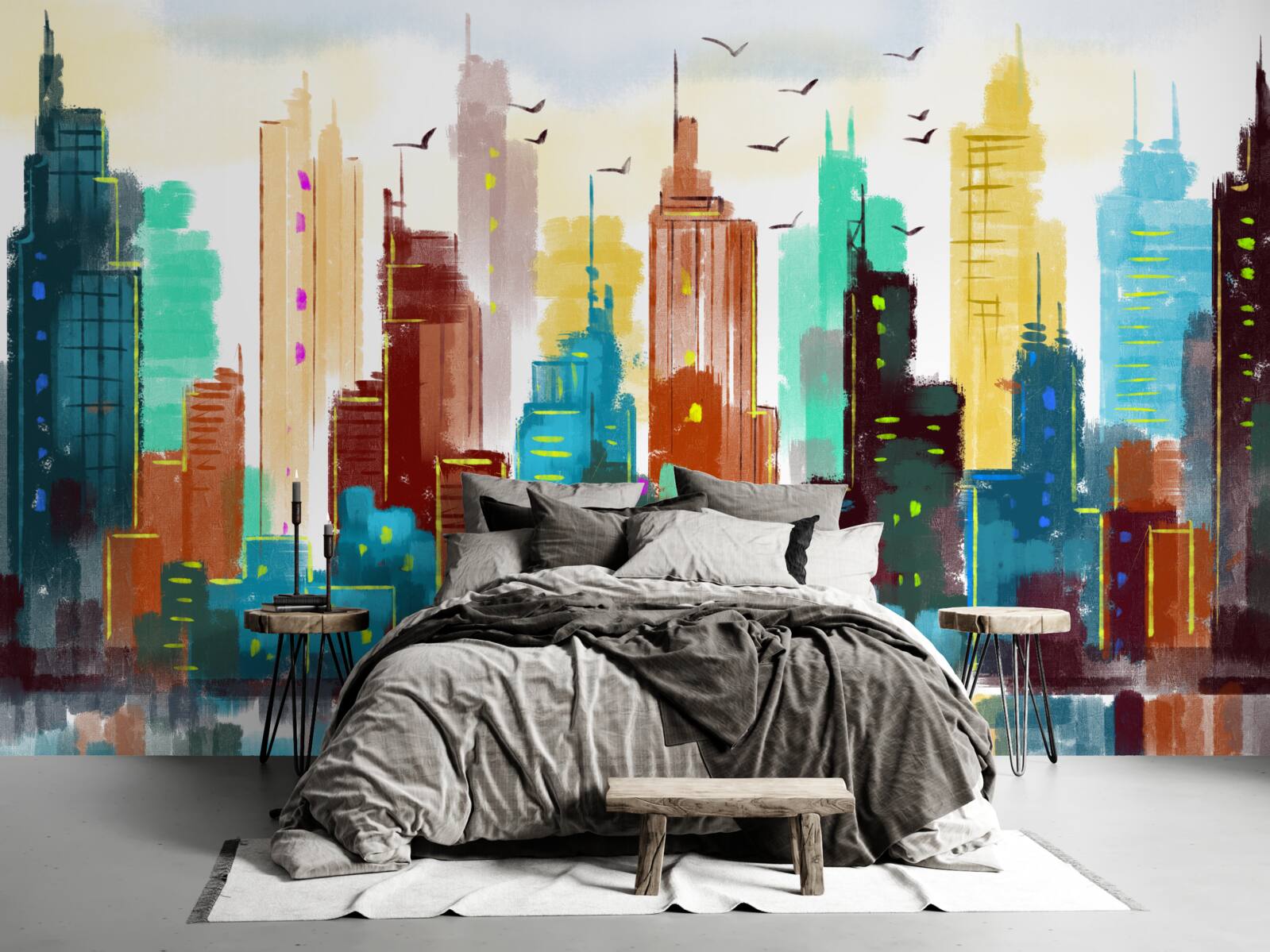 Fototapet reprezentare abstractă a orașului modern