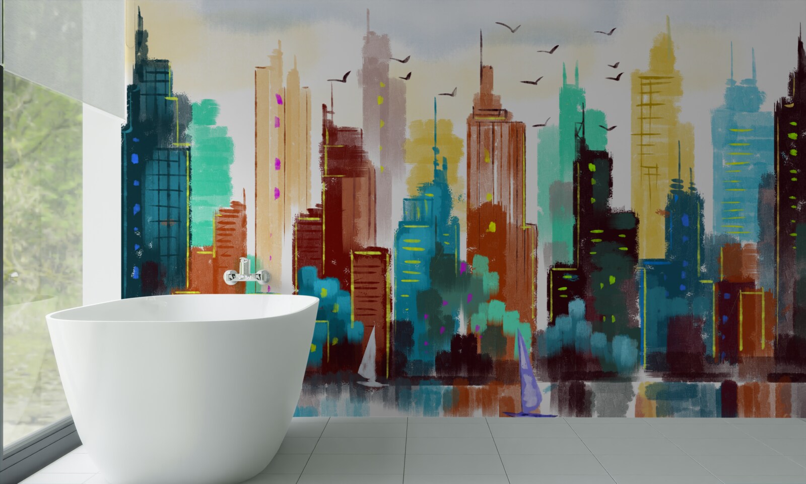 Fototapet reprezentare abstractă a orașului modern