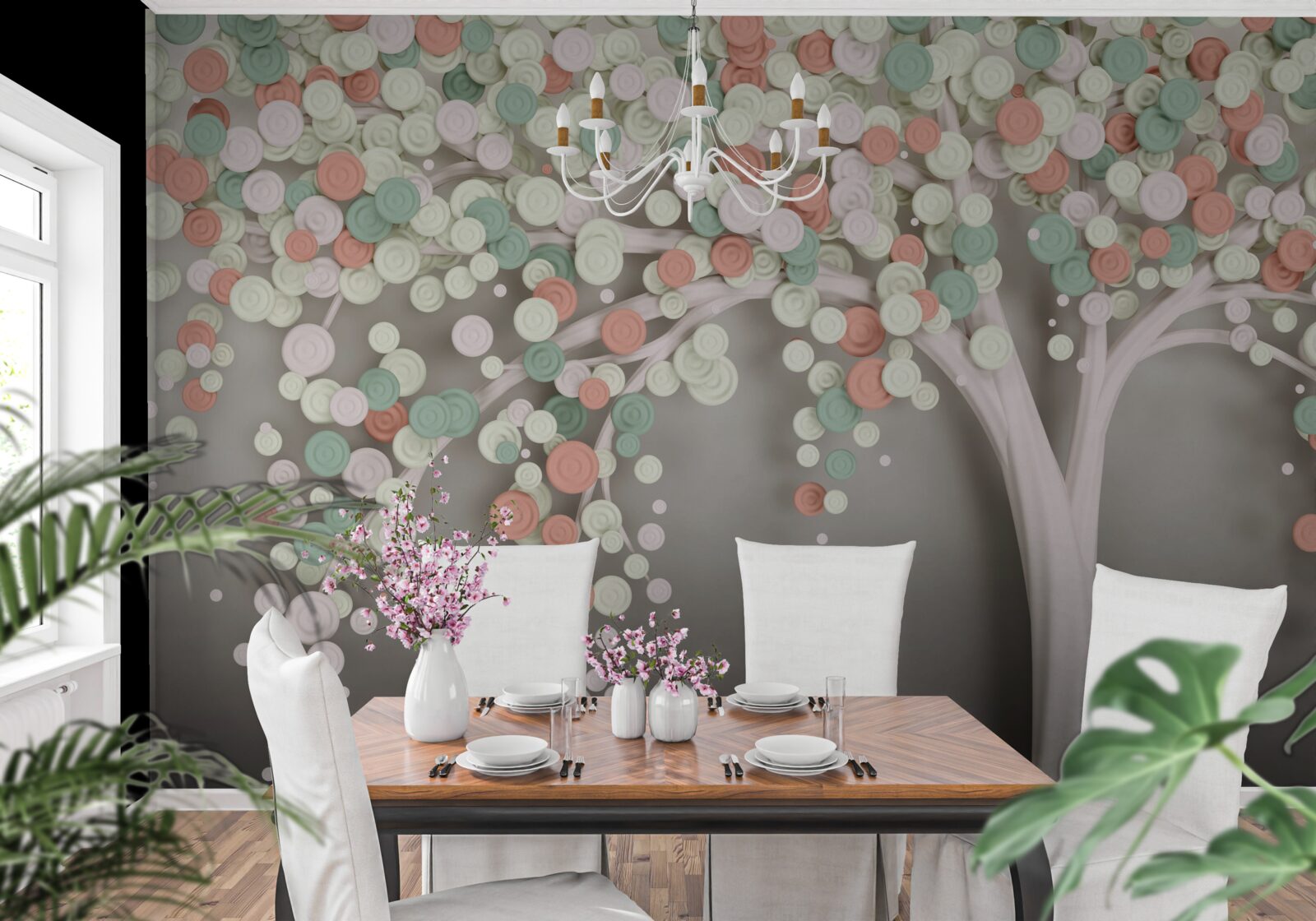 Fototapet frunze pe un copac toamna