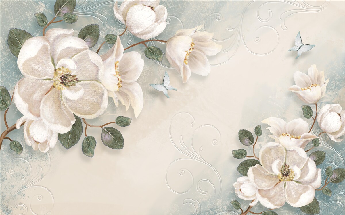 Fototapet Petale albe ca zăpada de tandrețe