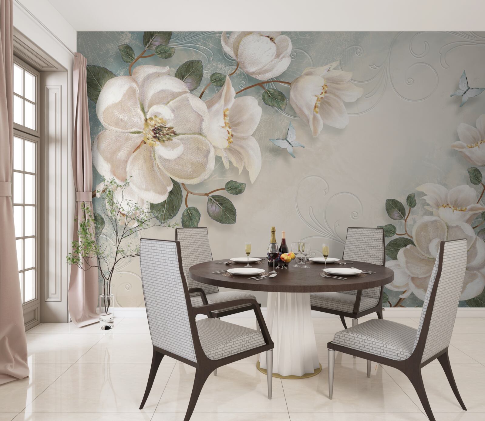 Fototapet Petale albe ca zăpada de tandrețe