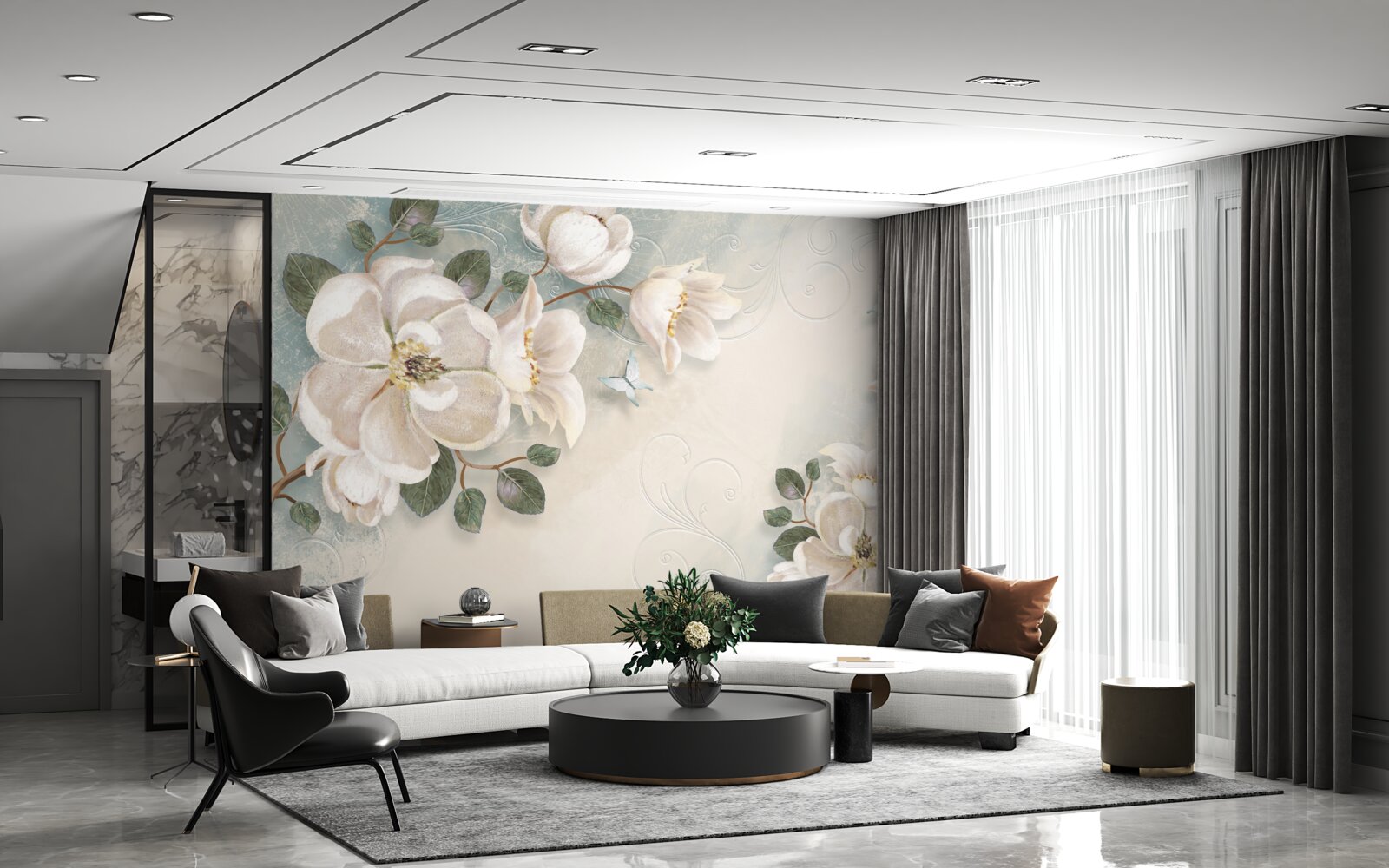 Fototapet Petale albe ca zăpada de tandrețe