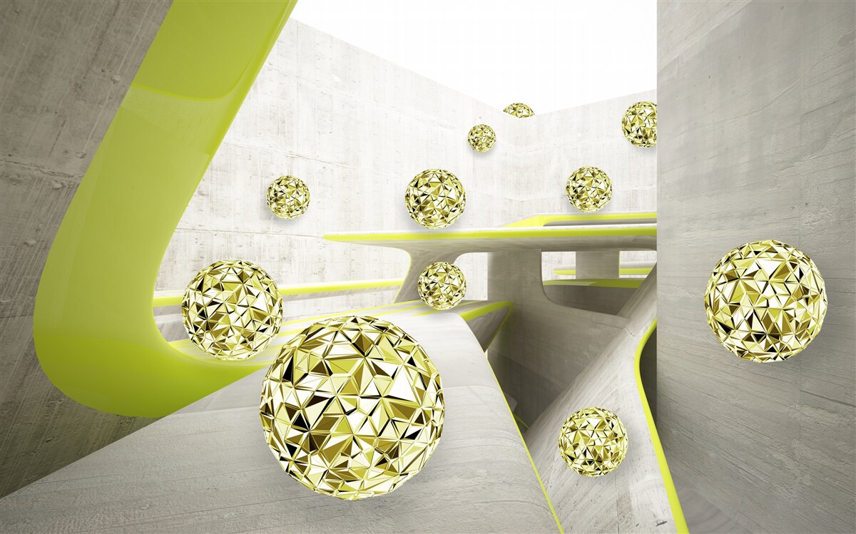 Fototapet bilele de aur se rostogolesc în jos