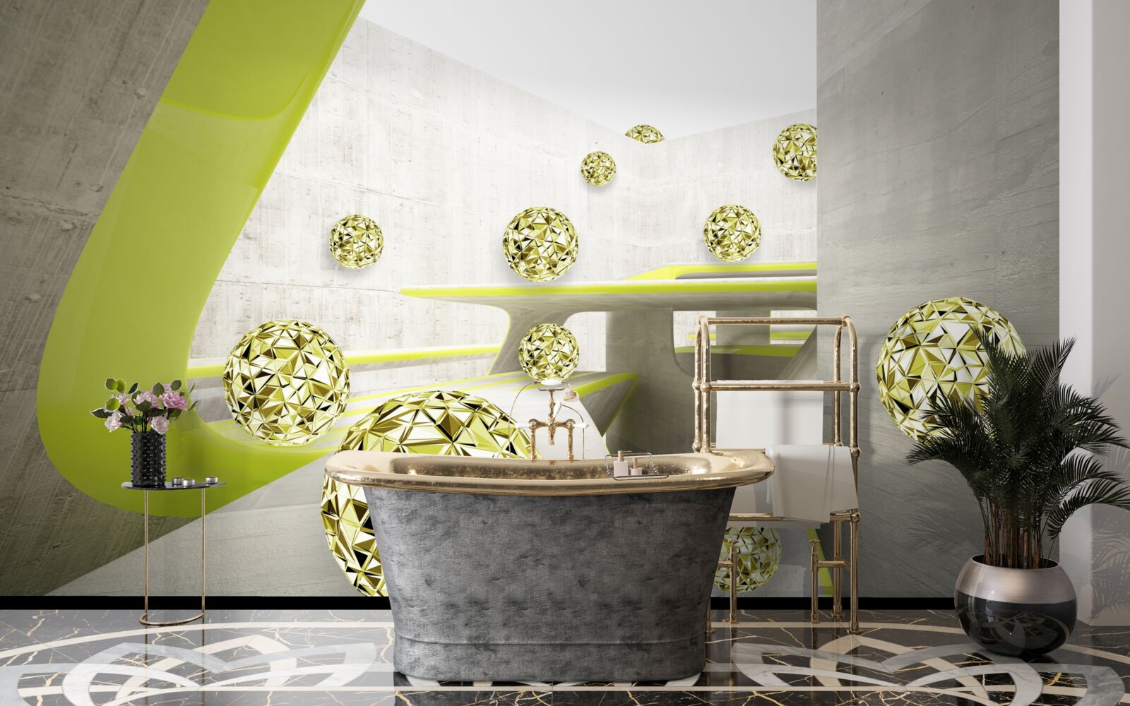 Fototapet bilele de aur se rostogolesc în jos