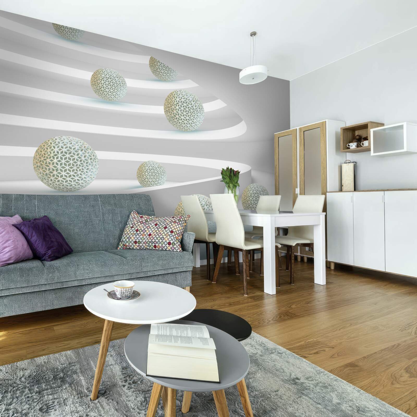 Fototapet bilele cad în jos în piste circulare