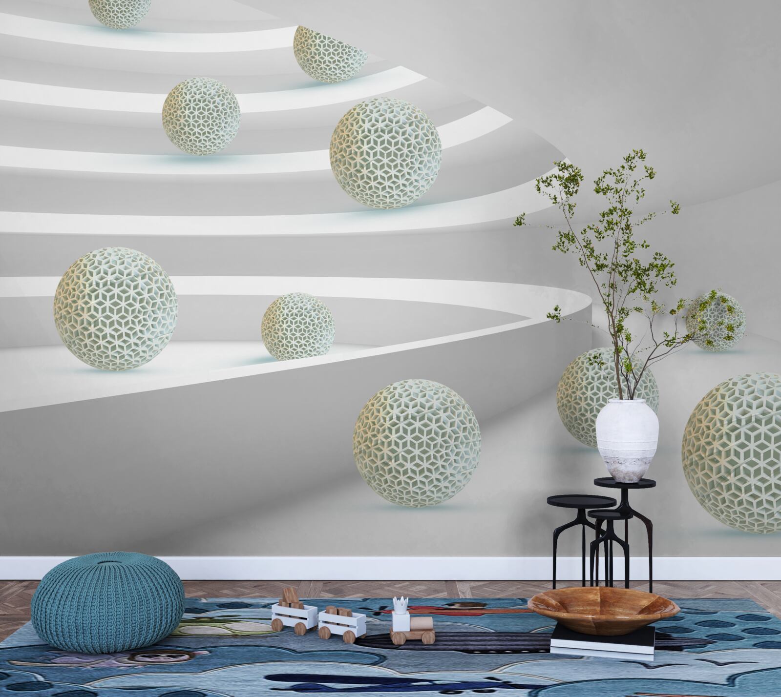 Fototapet bilele cad în jos în piste circulare