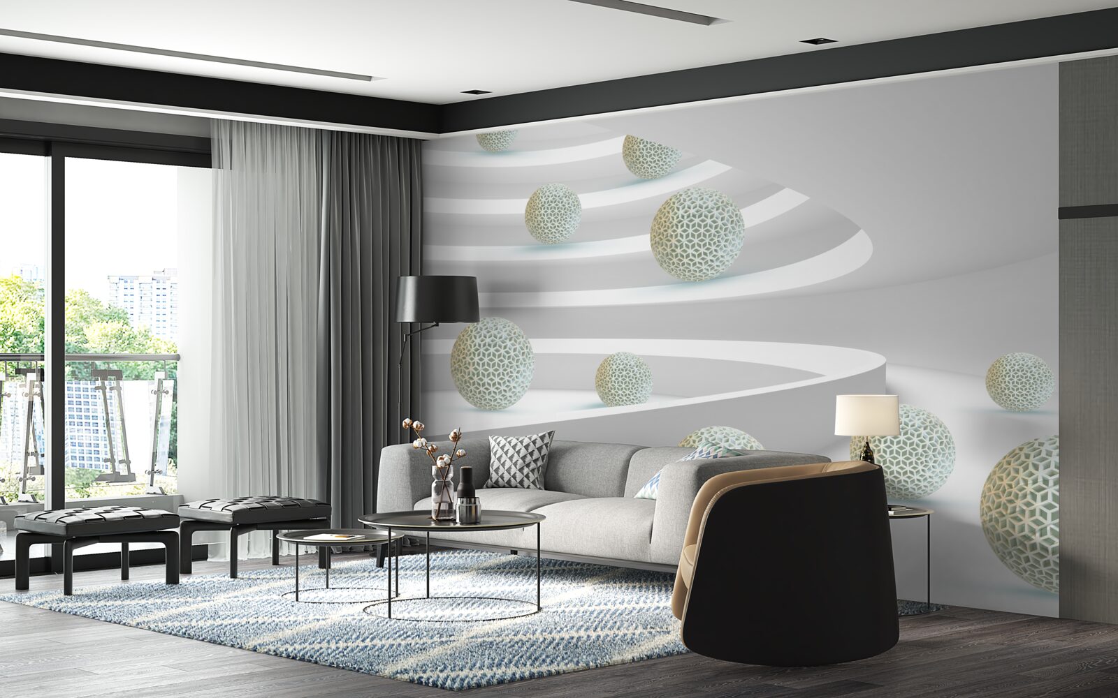 Fototapet bilele cad în jos în piste circulare