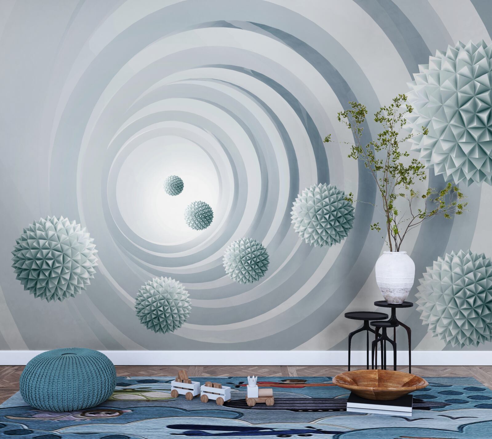 Fototapet gloanțele dispar într-un pasaj circular