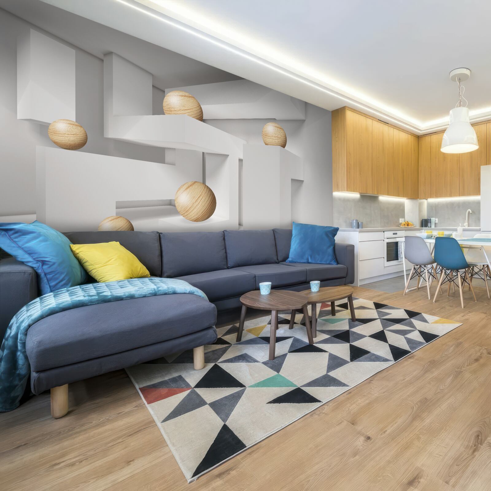 Fototapet bile de aur pe plinte