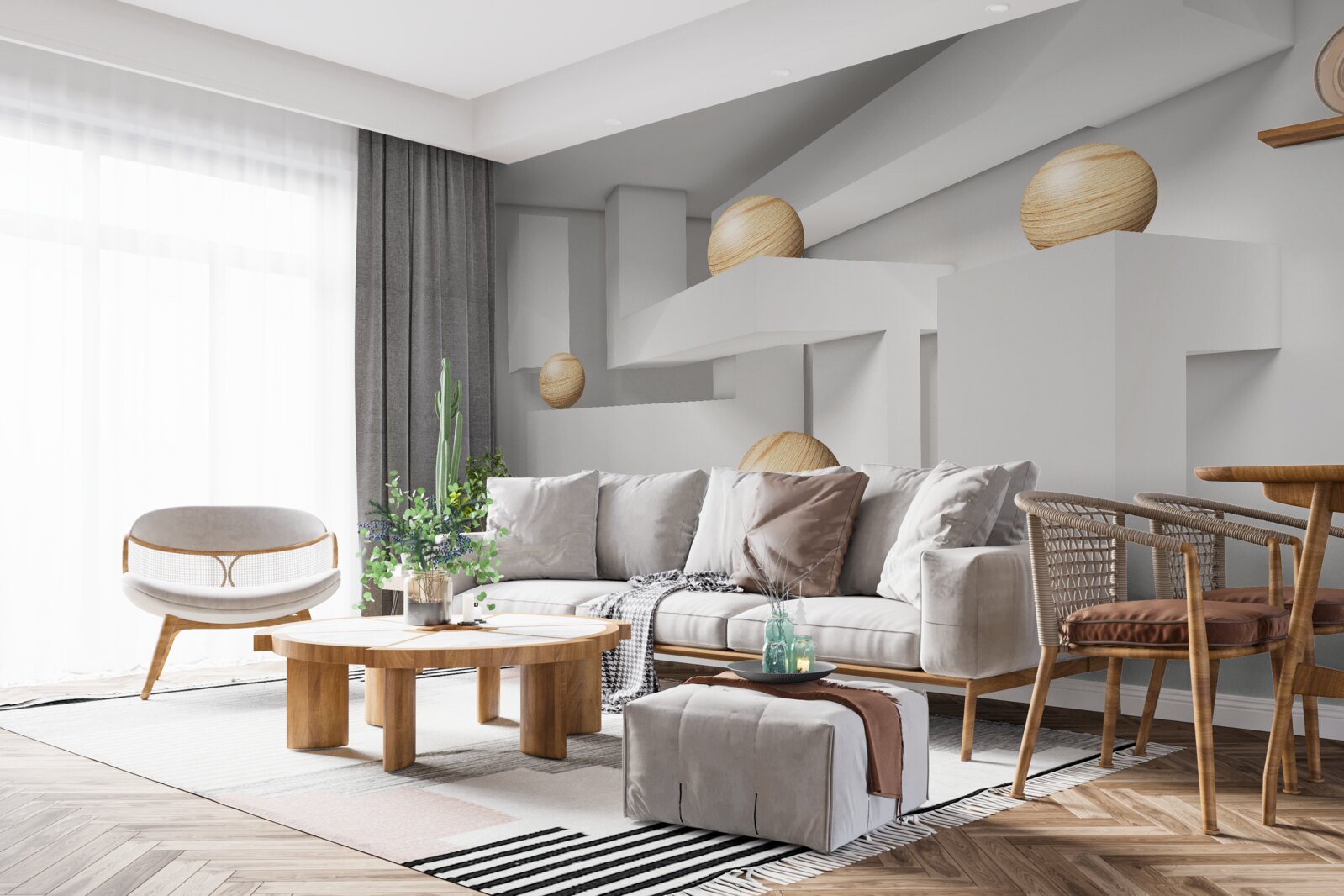 Fototapet bile de aur pe plinte