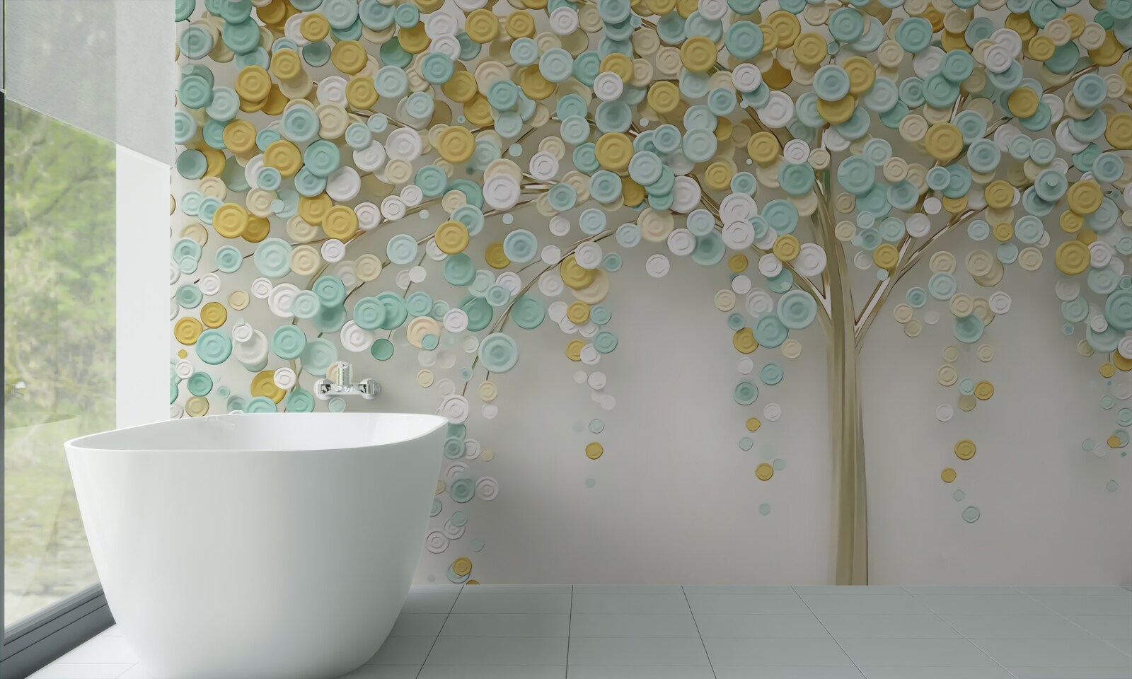 Fototapet strălucirea nuanțelor de vară pe lemn