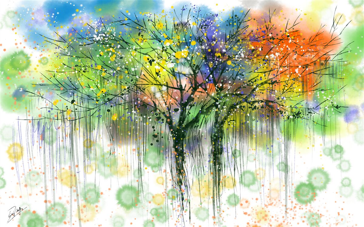 Fototapet Pădurea de toamnă este plină de culori strălucitoare