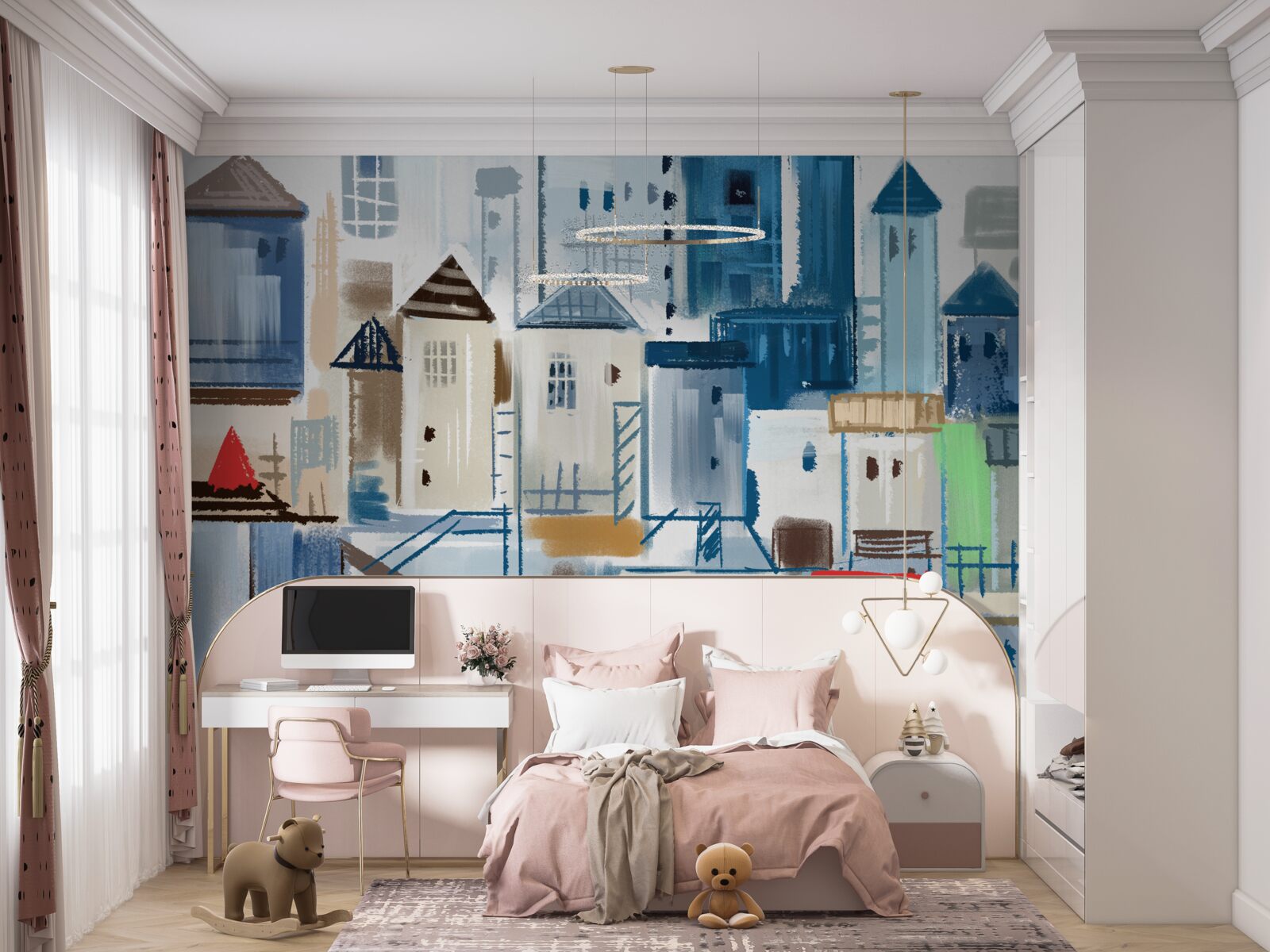 Fototapet arhitectură animată a orașului