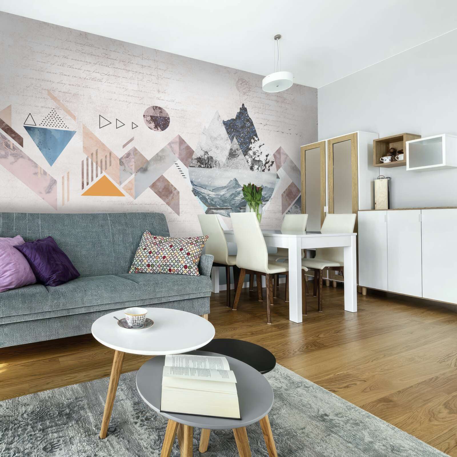 Fototapet schiță de iarnă a haosului provocat de apa învolburată